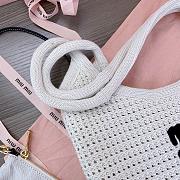 Kitlife Miu Miu Ivy Raffia-effect And Linen Bag in White 5BG231 35x40cm - 6