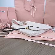 Kitlife Miu Miu Ivy Raffia-effect And Linen Bag in White 5BG231 35x40cm - 4