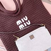 Kitlife Miu Miu Ivy Raffia-effect And Linen Bag in Dark Brown 5BG231 35x40cm - 2