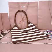Kitlife Miu Miu Ivy Canvas And Leather Bag in Brown & Natural 5BG231 35x40cm - 5