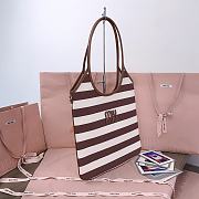 Kitlife Miu Miu Ivy Canvas And Leather Bag in Brown & Natural 5BG231 35x40cm - 4