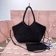 Kitlife Miu Miu Ivy Cotton Mesh Tote Bag In Black 5BG281 28x26x12.5cm - 5
