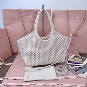 Kitlife Miu Miu Ivy Cotton Mesh Tote Bag In White 5BG281 28x26x12.5cm - 5