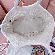 Kitlife Miu Miu Ivy Cotton Mesh Tote Bag In White 5BG281 28x26x12.5cm - 3