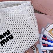 Kitlife Miu Miu Ivy Cotton Mesh Tote Bag In White 5BG281 28x26x12.5cm - 2