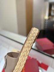 Kitlife Valentino Garavani Vlogo Beige Leather Espadrille Slides - 4