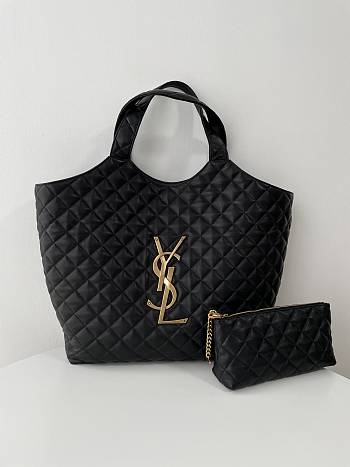 Kitlife Saint Laurent Icare Maxi Shopping Black Bag 698651 58x47x8cm