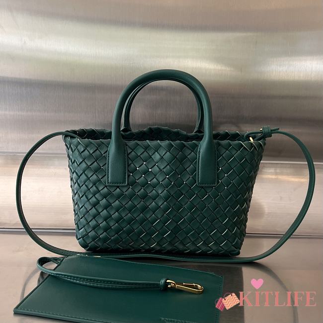 Kitlife Bottega Veneta Mini Cabat Green Bag 709464 20x15x12 cm - 1
