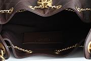 Kitlife Chanel 25C Drawstring Bucket Hobo Bag Dark Brown Grained Leather 30×26×14cm - 2