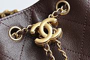 Kitlife Chanel 25C Drawstring Bucket Hobo Bag Dark Brown Grained Leather 30×26×14cm - 3