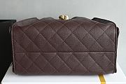 Kitlife Chanel 25C Drawstring Bucket Hobo Bag Dark Brown Grained Leather 30×26×14cm - 6
