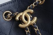 Kitlife Chanel 25C Drawstring Bucket Hobo Bag Dark Blue Grained Leather 30×26×14cm - 3