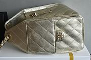 Kitlife Chanel 25C Drawstring Bucket Hobo Bag Light Gold Grained Leather 30×26×14cm - 2