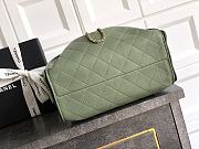 Kitlife Chanel 25C Drawstring Bucket Hobo Bag Dark Green Grained Leather 30×26×14cm - 4