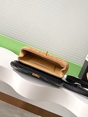 Kitlife Chanel Mini Flap Shoulder Bag Beige Suede Calfskin and Black Shiny Lambskin 11.5x19.5x5cm - 4