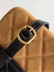 Kitlife Chanel Mini Flap Shoulder Bag Beige Suede Calfskin and Black Shiny Lambskin 11.5x19.5x5cm - 2