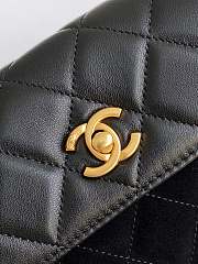 Kitlife Chanel Mini Flap Shoulder Bag Black Suede Calfskin and Shiny Lambskin 11.5x19.5x5cm - 6