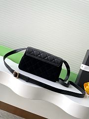 Kitlife Chanel Mini Flap Shoulder Bag Black Suede Calfskin and Shiny Lambskin 11.5x19.5x5cm - 2