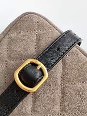 Kitlife Chanel Mini Flap Shoulder Bag Grey Suede Calfskin and Black Shiny Lambskin 11.5x19.5x5cm - 6
