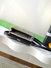 Kitlife Chanel Mini Flap Shoulder Bag Grey Suede Calfskin and Black Shiny Lambskin 11.5x19.5x5cm - 5