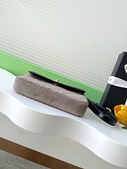 Kitlife Chanel Mini Flap Shoulder Bag Grey Suede Calfskin and Black Shiny Lambskin 11.5x19.5x5cm - 3
