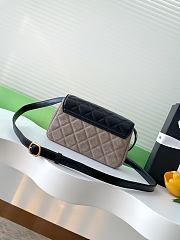 Kitlife Chanel Mini Flap Shoulder Bag Grey Suede Calfskin and Black Shiny Lambskin 11.5x19.5x5cm - 2