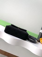 Kitlife Chanel Flap Shoulder Bag Black Suede Calfskin and Shiny Lambskin 15x18.5x5.5cm - 4