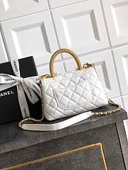Kitlife Chanel 25A Coco Bag Gold Diamond Hollow Handle Bag White 19cm - 3