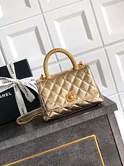Kitlife Chanel 25A Coco Bag Gold Diamond Hollow Handle Bag Gold 19cm - 1