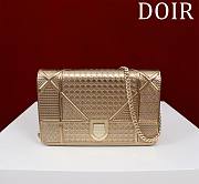 Kitlife Dior Metallic Gold Cannage Leather Baby Diorama Flap Bag 19cm - 1