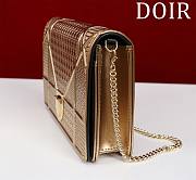 Kitlife Dior Metallic Gold Cannage Leather Baby Diorama Flap Bag 19cm - 6