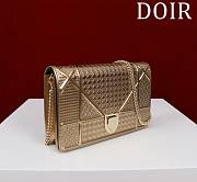 Kitlife Dior Metallic Gold Cannage Leather Baby Diorama Flap Bag 19cm - 3