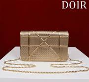 Kitlife Dior Metallic Gold Cannage Leather Baby Diorama Flap Bag 19cm - 2