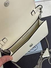 Kitlife Prada Women's Red Logo-plaque Shoulder Bag White 17x9.5x3.5cm - 2