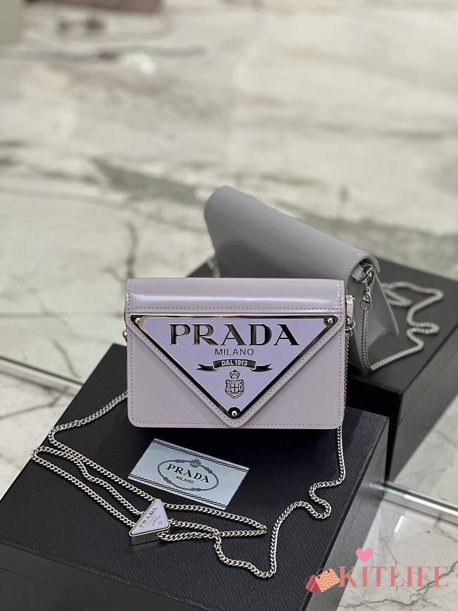 Kitlife Prada Women's Red Logo-plaque Shoulder Bag Purple 17x9.5x3.5cm - 1