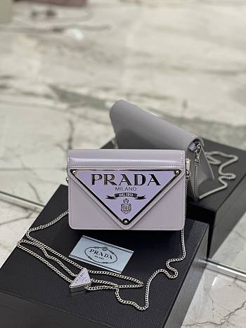 Kitlife Prada Women's Red Logo-plaque Shoulder Bag Purple 17x9.5x3.5cm