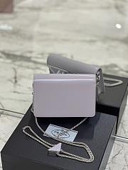 Kitlife Prada Women's Red Logo-plaque Shoulder Bag Purple 17x9.5x3.5cm - 3