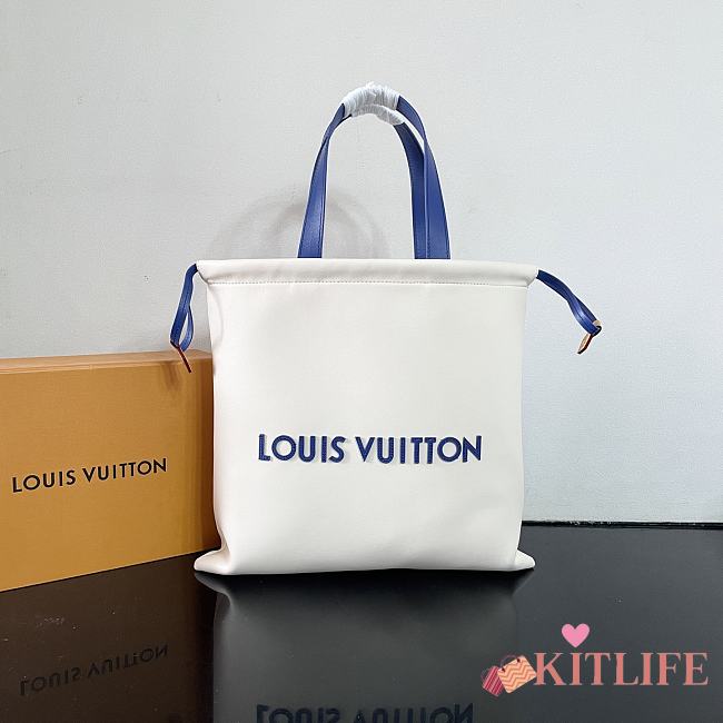 Kitlife Louis Vuitton Dust Tote Bag White M15235 34x34x18cm - 1