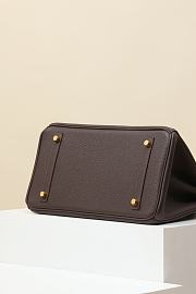 Kitlife Hermes Birkin Togo Leather Bag Dark Brown With Gold Hardware BK300470 30x23x15cm - 4
