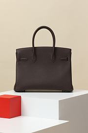 Kitlife Hermes Birkin Togo Leather Bag Dark Brown With Silver Hardware BK300470 30x23x15cm - 5