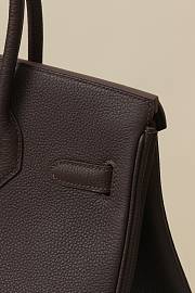 Kitlife Hermes Birkin Togo Leather Bag Dark Brown With Silver Hardware BK300470 30x23x15cm - 4