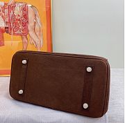 Kitlife Hermes Birkin Vintage Bag Dark Brown Suede Leather 30cm - 4