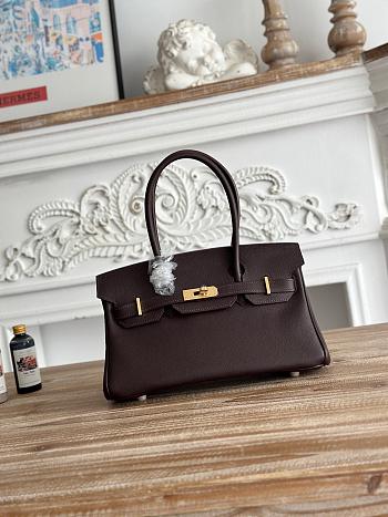 Kitlife Hermes Birkin Shoulder Togo Dark Brown Leather With Gold / Silver Buckle 29cm 