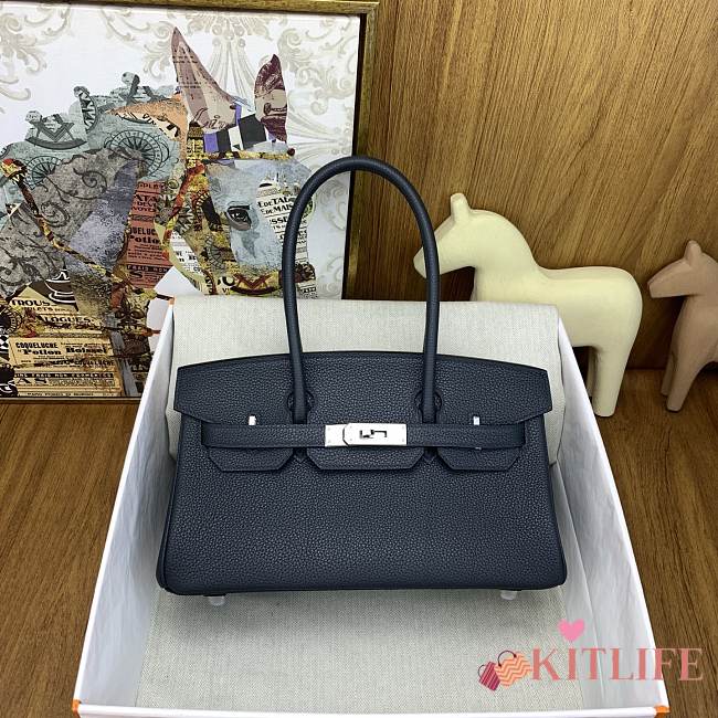 Kitlife Hermes Birkin Shoulder Togo Black Leather With Silver Buckle 29cm - 1