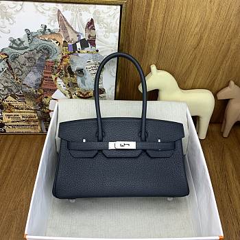 Kitlife Hermes Birkin Shoulder Togo Black Leather With Silver Buckle 29cm