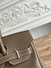 Kitlife Hermes Birkin Shoulder Togo Grey Leather With Silver Buckle 29cm - 5