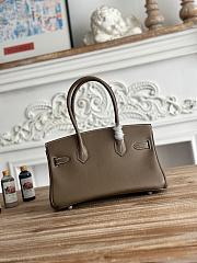 Kitlife Hermes Birkin Shoulder Togo Grey Leather With Silver Buckle 29cm - 4