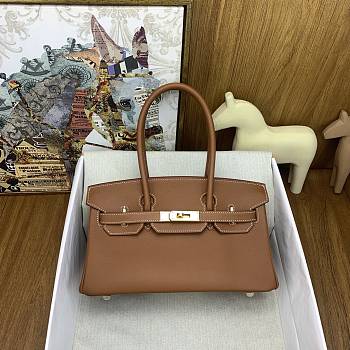 Kitlife Hermes Birkin Shoulder Togo Dark Brown Leather With Gold Buckle 29cm