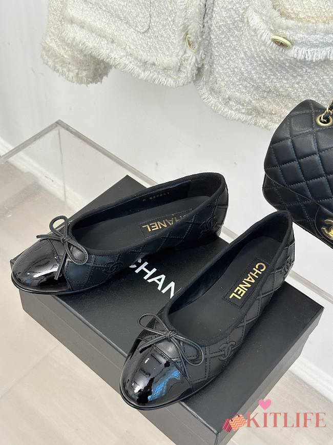 Kitlife Chanel 25P Classic Ballet Shoes Black - 1