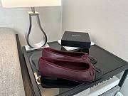Kitlife Chanel Burgundy Quilted Leather CC Logo Classic Cap Toe Ballet Flat Shoes - 5